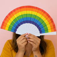 Rainbow Handheld Folding Fan