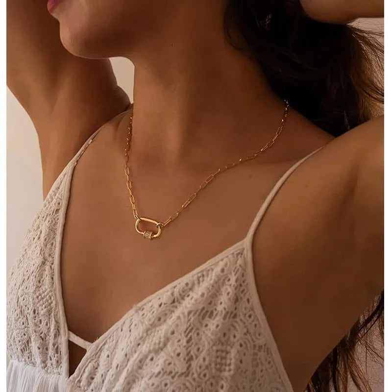 Diamond Lock Necklace