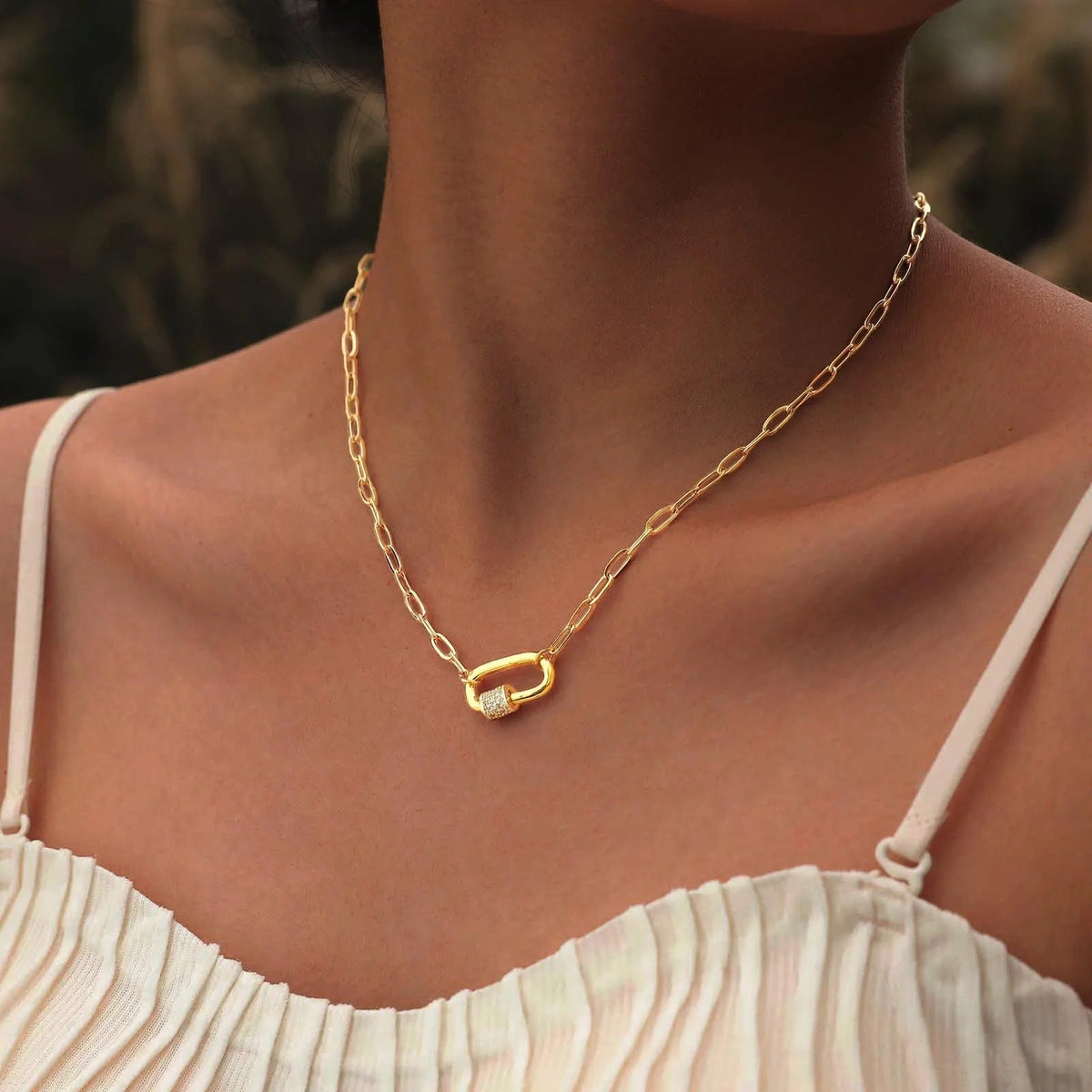 Diamond Lock Necklace